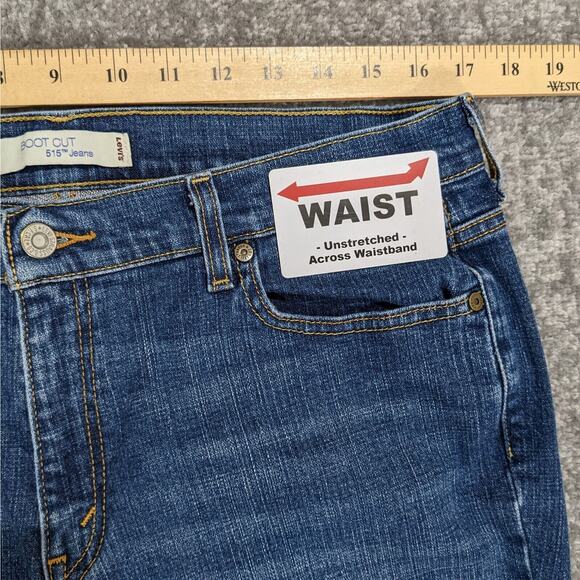 Levi's 515 Boot Cut Jeans Women Size 14M Inseam 30" Mid-Rise Blue - Picture 9 of 11